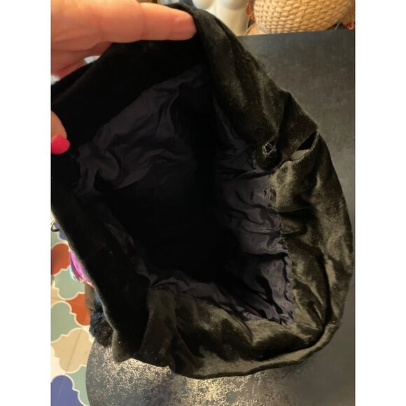 Colorful Patchwork Drawstring Bohemian Velvet Bucket Bag - Picture 3 of 6